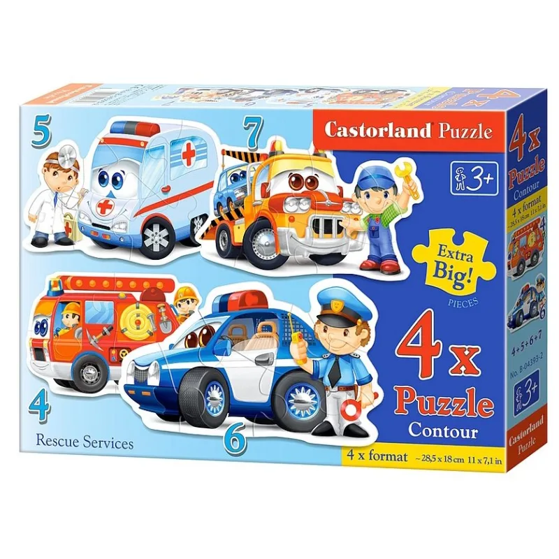 Castorland Baby puzzle Záchranári 4v1 (4,5,6,7 dielikov)