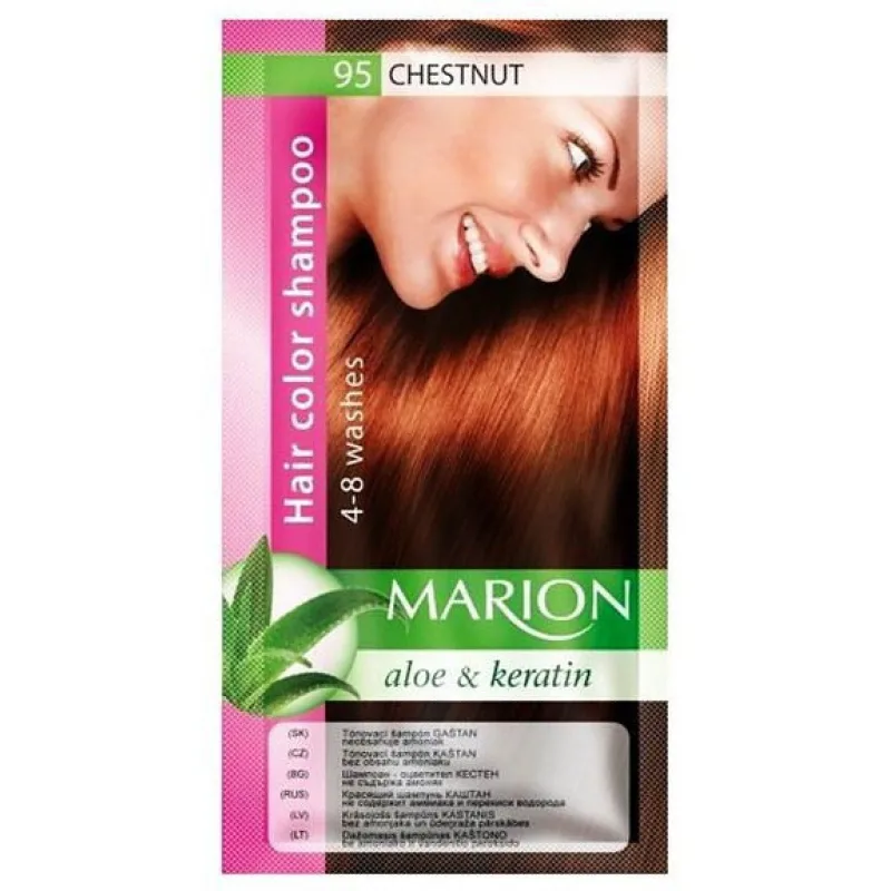 MARION Hair Color Shampoo 95 Chestnut - farebný tónovací šampón 40ml - gaštanová