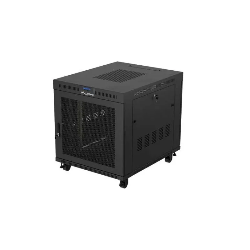 19" VOĽNE STOJÚCA RACKOVÁ SKRIŇA 15U/800X1000 (FLAT PACK) ČIERNA S PRESKLENÝMI DVERAMI LCD LANBERG V2 (FF01-8015-23BL)