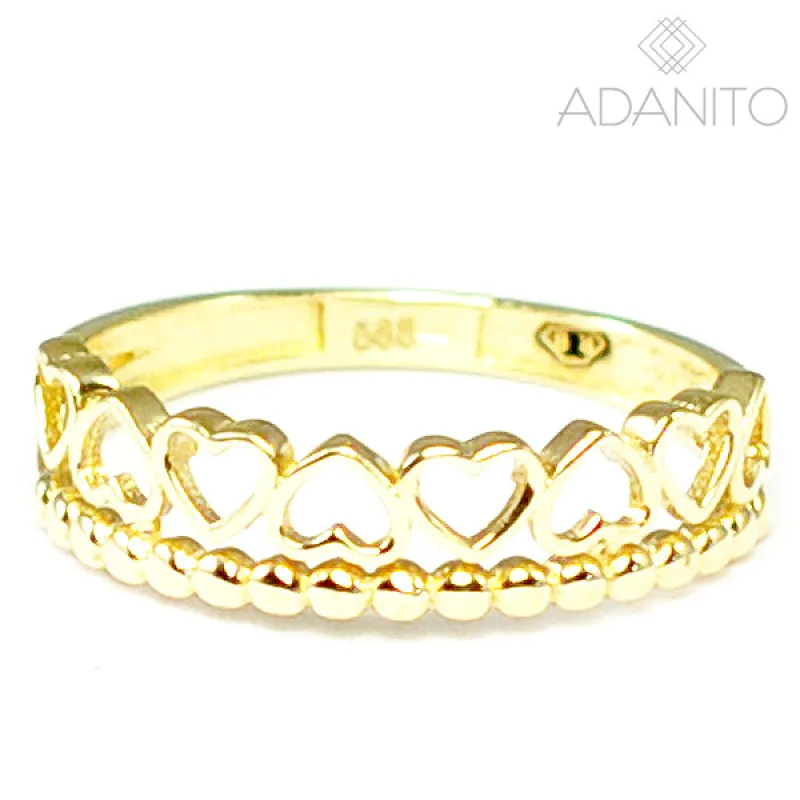 Zlatý prsten srdiečka ADANITO BRR0851G, 54, 1.55 g