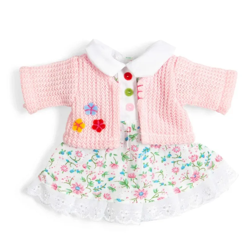 Bigjigs Toys Bigjigs Toys Kvetinové ružové šaty a svetrík pre bábiku 28 cm