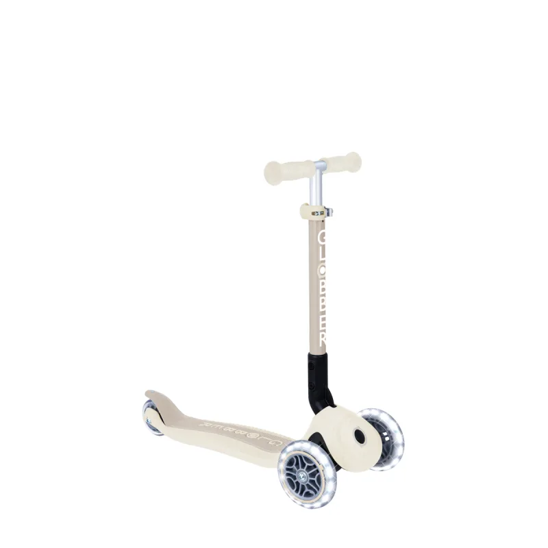 GLOBBER Kolobežka JUNIOR FOLDABLE LIGHTS ECOLOGIC, coconut
