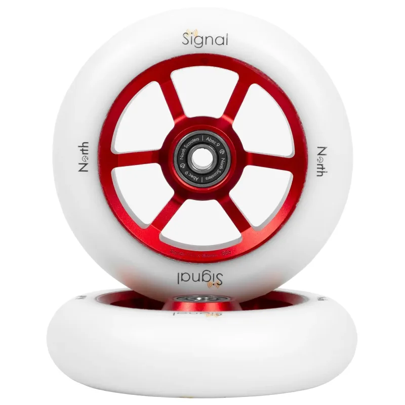 North Scooters Signal Kolečka Na Freestyle Koloběžku 2-balení (115mm|Red / White)