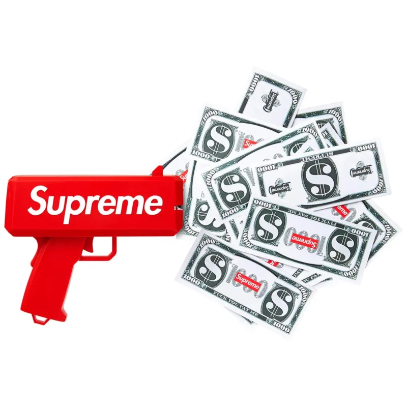 Supreme Cash Cannon Money Dollar Toy Plastic Gun Red (SS17) - OS