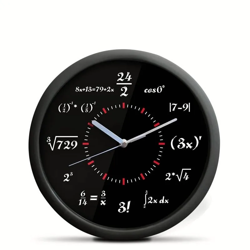 Matematické nástěnné hodiny Deluxe, Černé průměr 30 cm