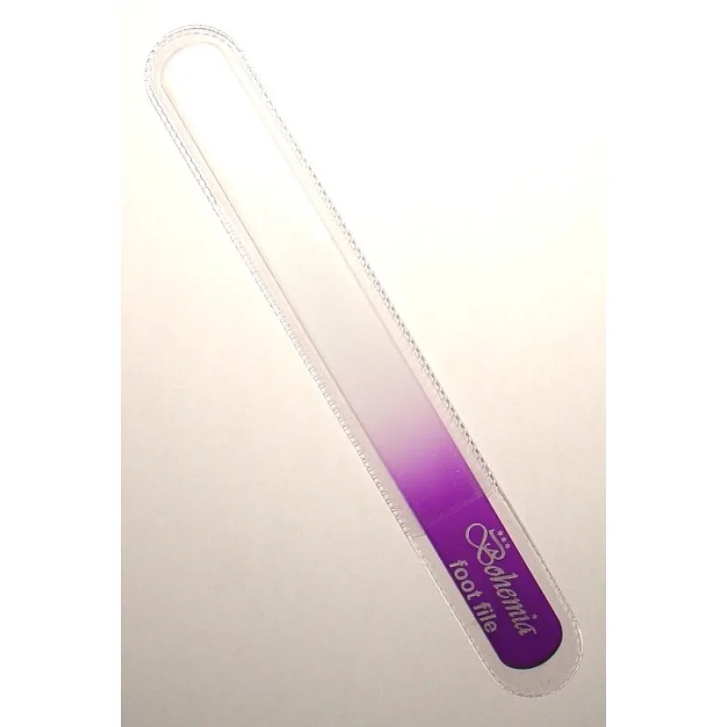 BOHEMIA CRYSTAL Veľký sklenený pilník na nechty - 200mm - fialový