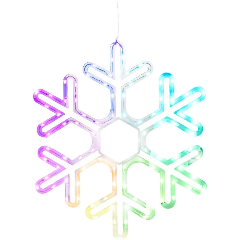 Dekorácia MagicHome Vianoce, Vločka, 90xLED RGB, 50x0,6x43 cm