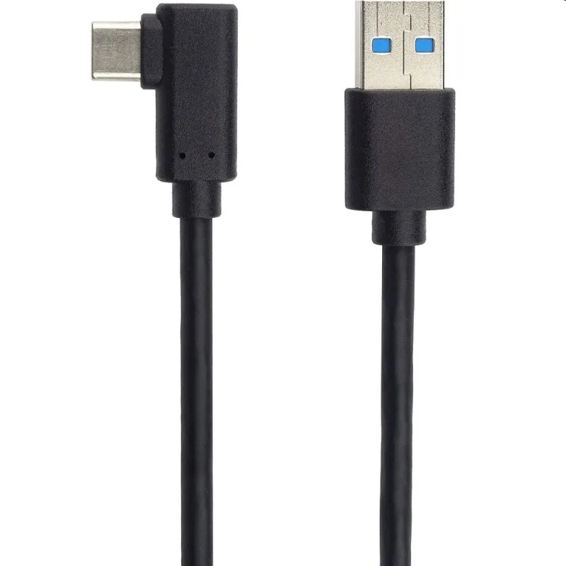 PremiumCord kábel USB typ C/M zahnutý konektor 90° - USB 3.0 A/M, 1m
