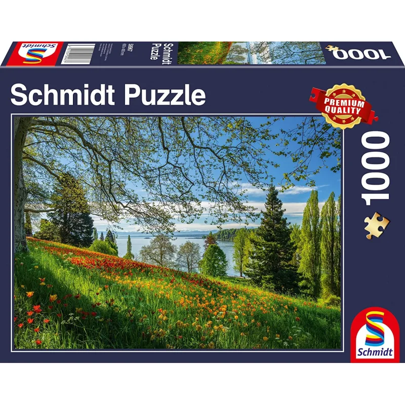 Schmidt Puzzle Kvitnúce tulipány na ostrove Mainau 1000 dielikov