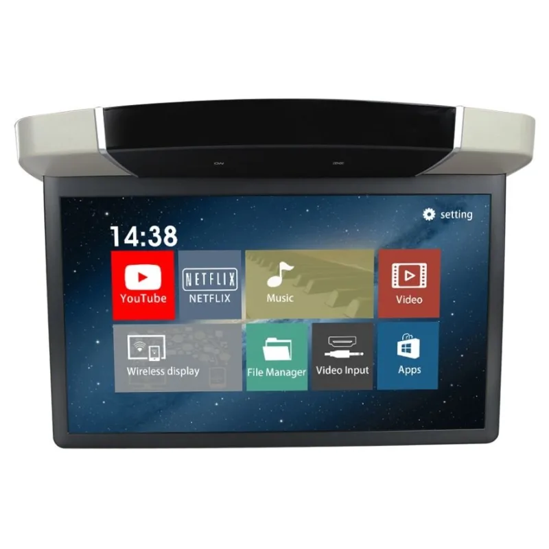 Stropní LCD monitor 15,6" šedý s OS. Android HDMI / USB, dálkové ovládání se snímačem pohybu ds-157agrc