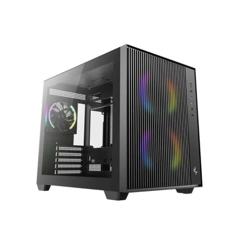 DEEPCOOL Case CG330 MESH 3F, mATX, Průhledná bočnice, 1x120mm ARGB, 2x140mm ARGB, černá (R-CG330MESH-BKANM3-G)