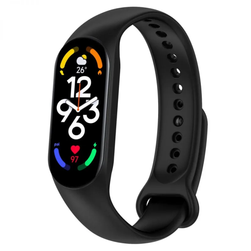 Náramek silikonový pro Xiaomi Mi Band 7 - Černý ESES 1530002871