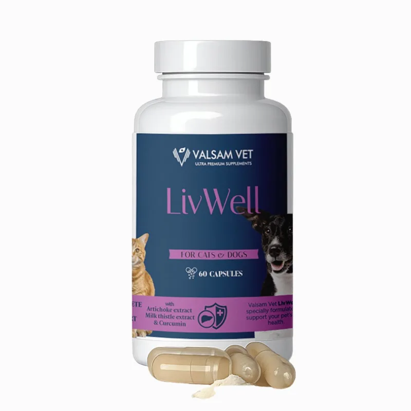 Valsam Vet LIVWELL - podpora pečene a metabolizmu pre psy a mačky 60 kapsúl -