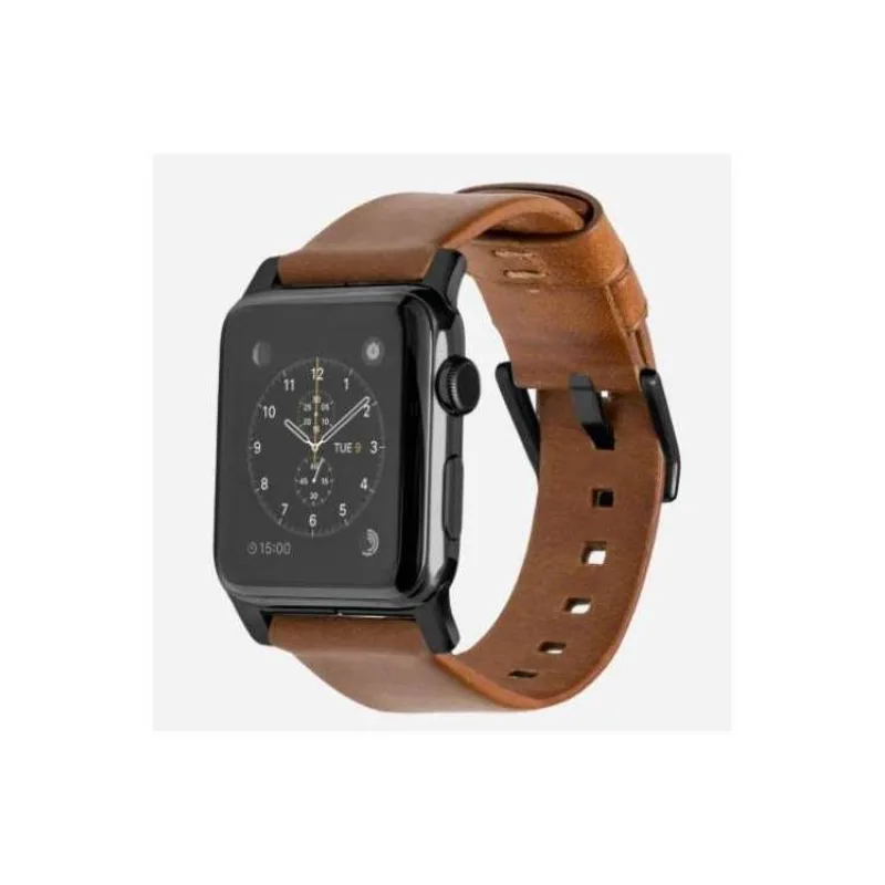 Nomad kožený remienok pre Apple Watch 44/45/49 mm - Modern Brown/Black Hardware (NM1A4RBM00)