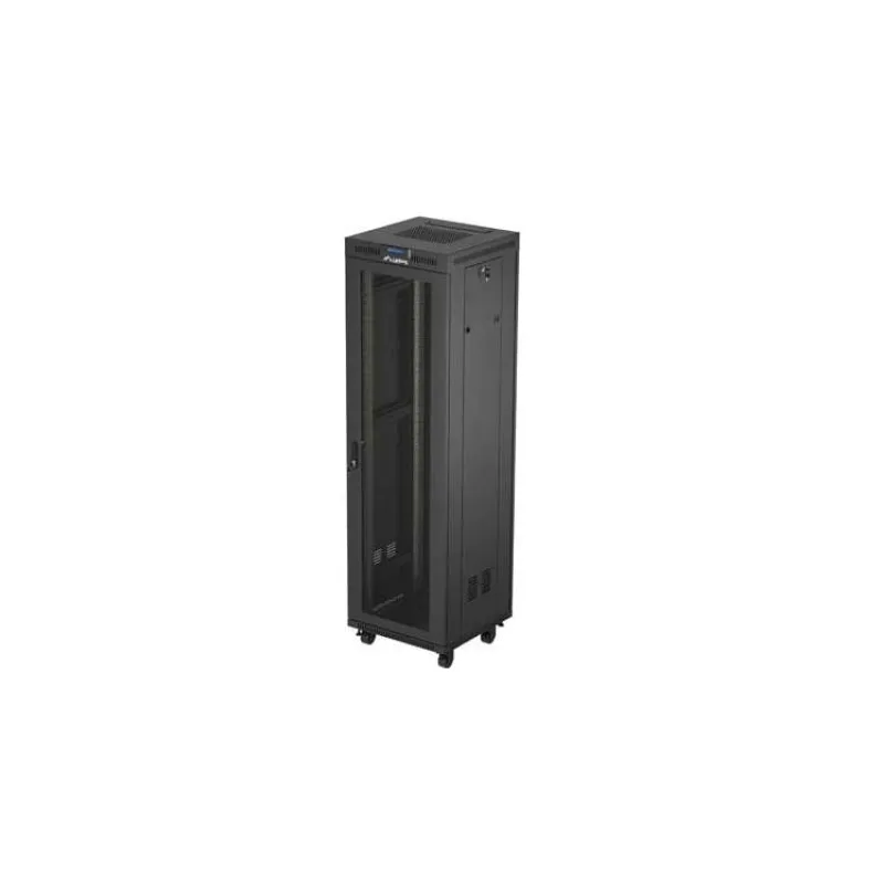 19" VOĽNE STOJÚCA RACKOVÁ SKRIŇA 42U/600X600 (FLAT PACK) SO SIEŤOVÝMI DVERAMI LCD ČIERNA LANBERG V2 (FF01-6642-23BL)
