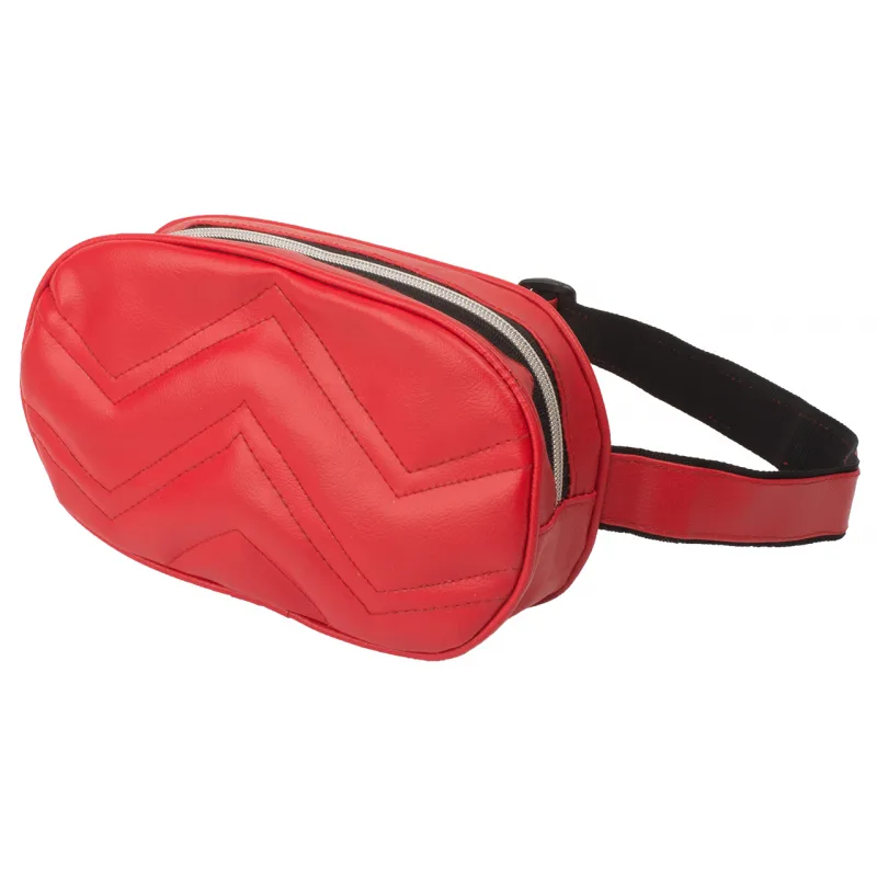 Impex Dizajn - Fanny pack s kovovým zipsom - červená PU Veľkosť: UNI