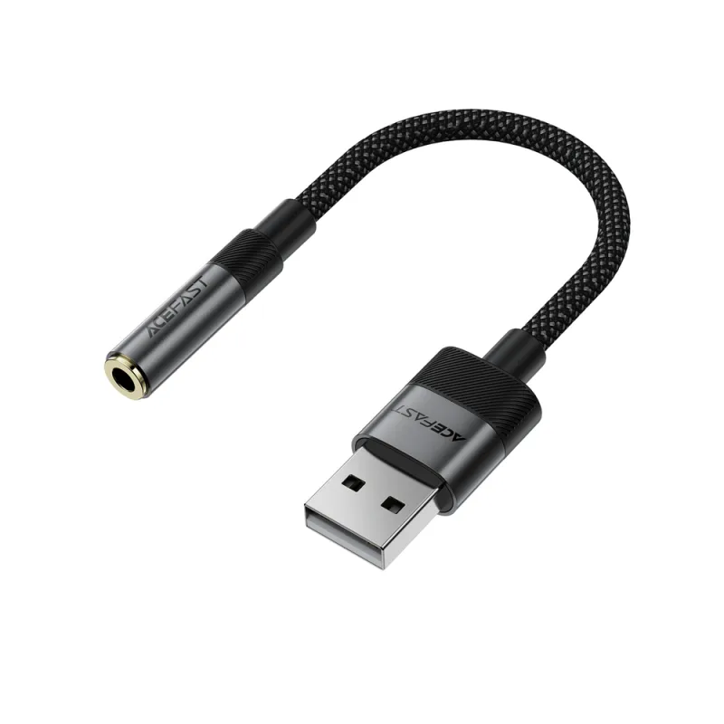 Acefast J13 USB-A na 3,5 mm mini jack adaptér - čierny