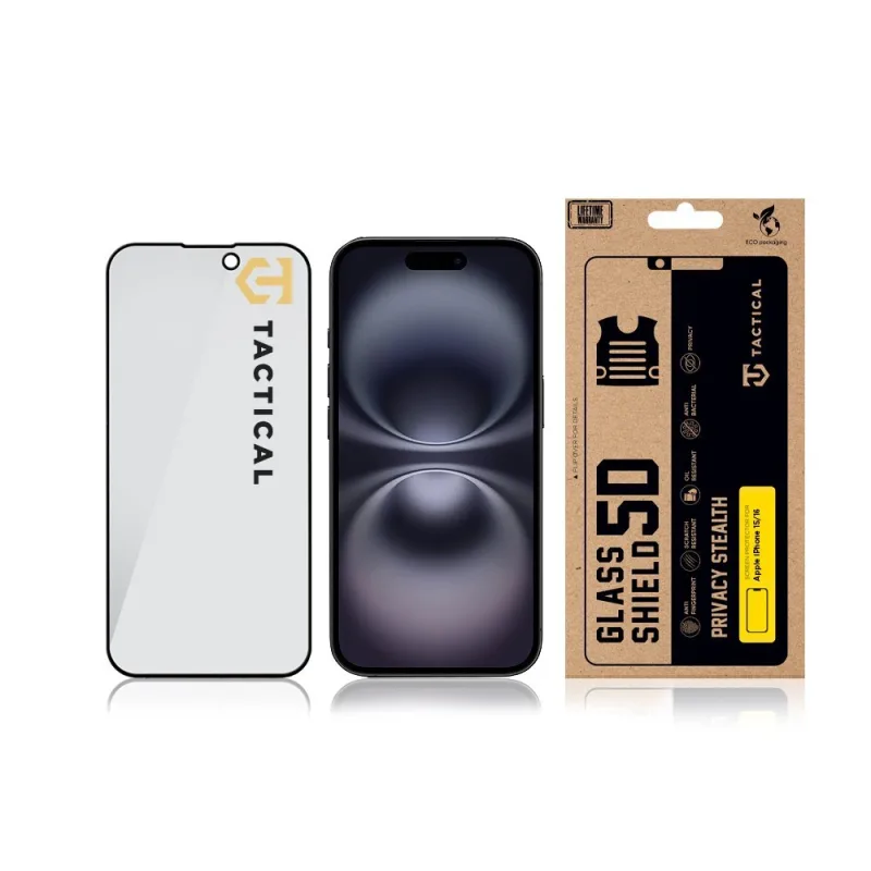 Sklo iPhone 15/16 čierny 5D Black 8596311288418