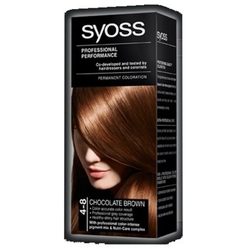 SYOSS Professional Permanentná farba na vlasy 4-8 Chocolate Brown - čokoládovo hnedá