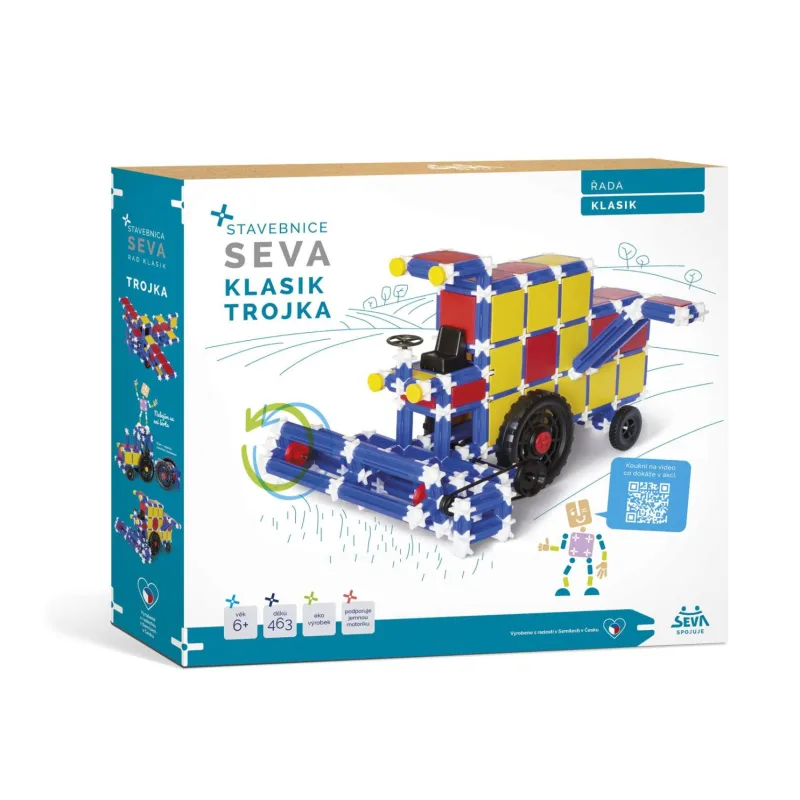SEVA Stavebnica SEVA KLASIK Trojka 464 ks v krabici 36x32x7,5 cm