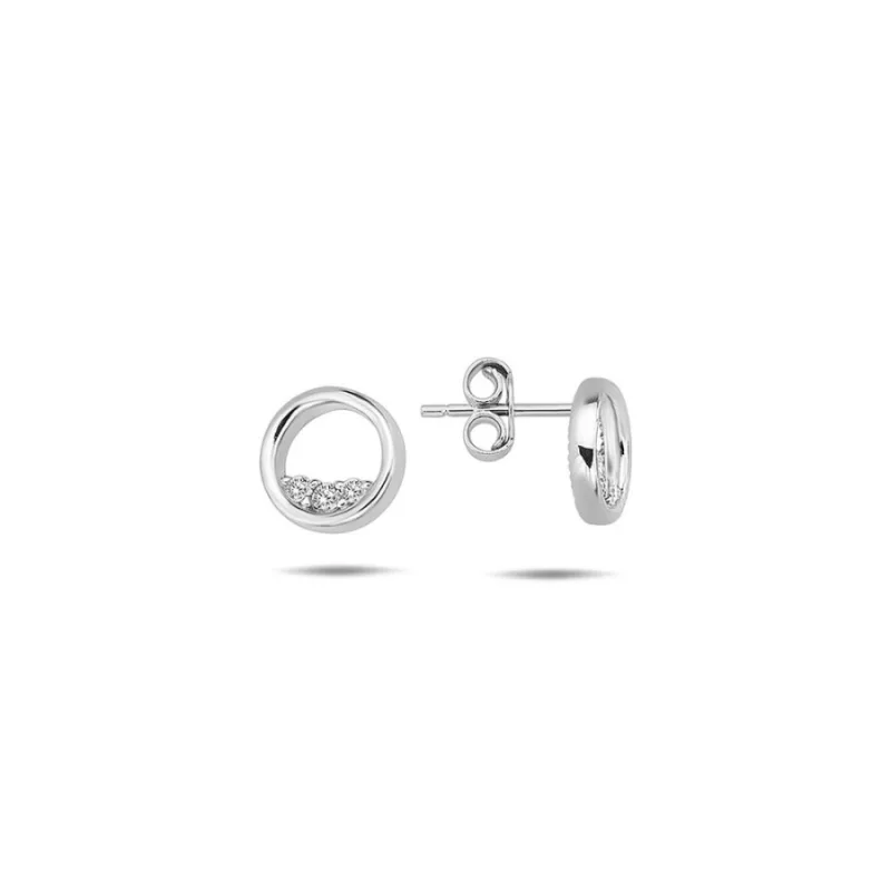 Zlaté náušnice kolieska z bieleho zlata JVD ZE0921XJ71, 7 mm, 1.37 g