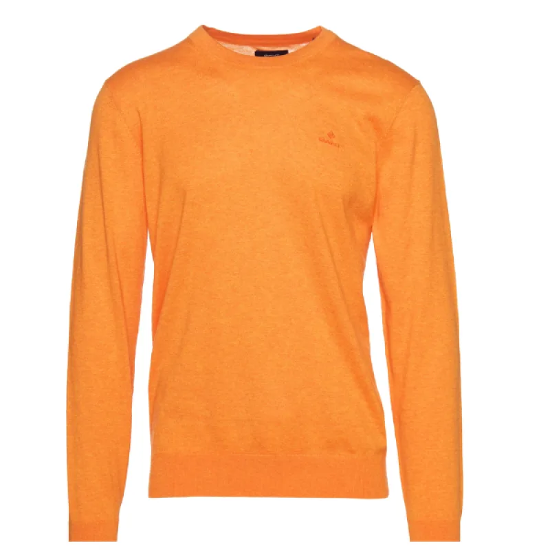 Pánsky Sveter GANT bavlna, kašmír C-NECK orange Farba: podľa obrázka, Veľkosť: XXL