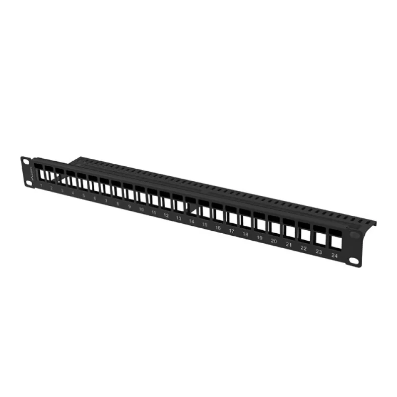 LANBERG PATCH PANEL BLANK 24 PORTŮ 1U PRO MODULY KEYSTONE ČERNÝ PPKS-1024-B