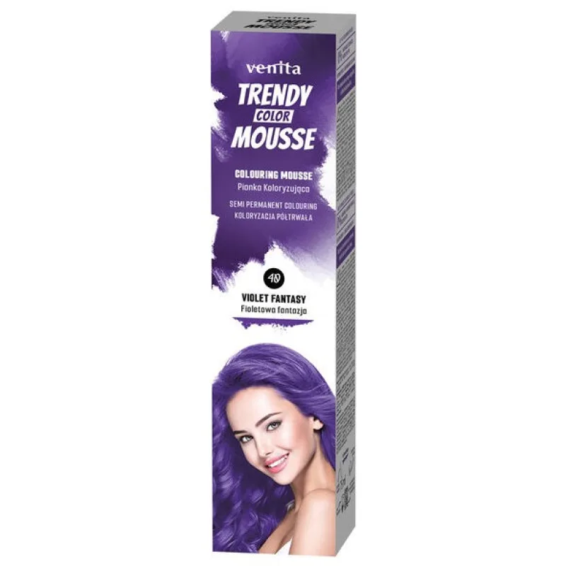 VENITA Trendy Color Mousse 40 VIOLET FANTASY - farebné penové tužidlo 75ml - fialové