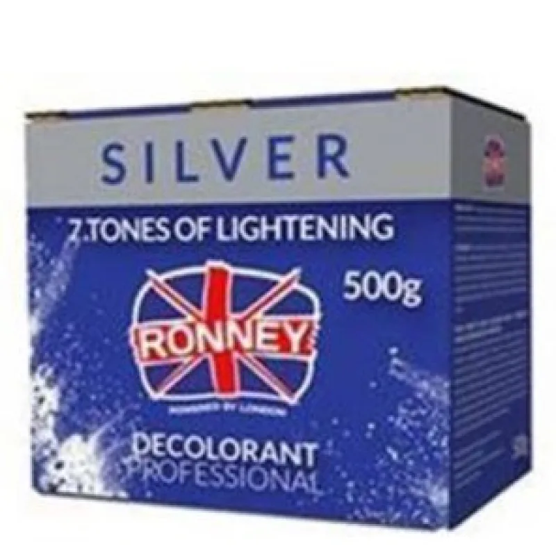 RONNEY Silver Profesionálny melírovací prášok 500g - zosvetľuje až o 7 odtieňov