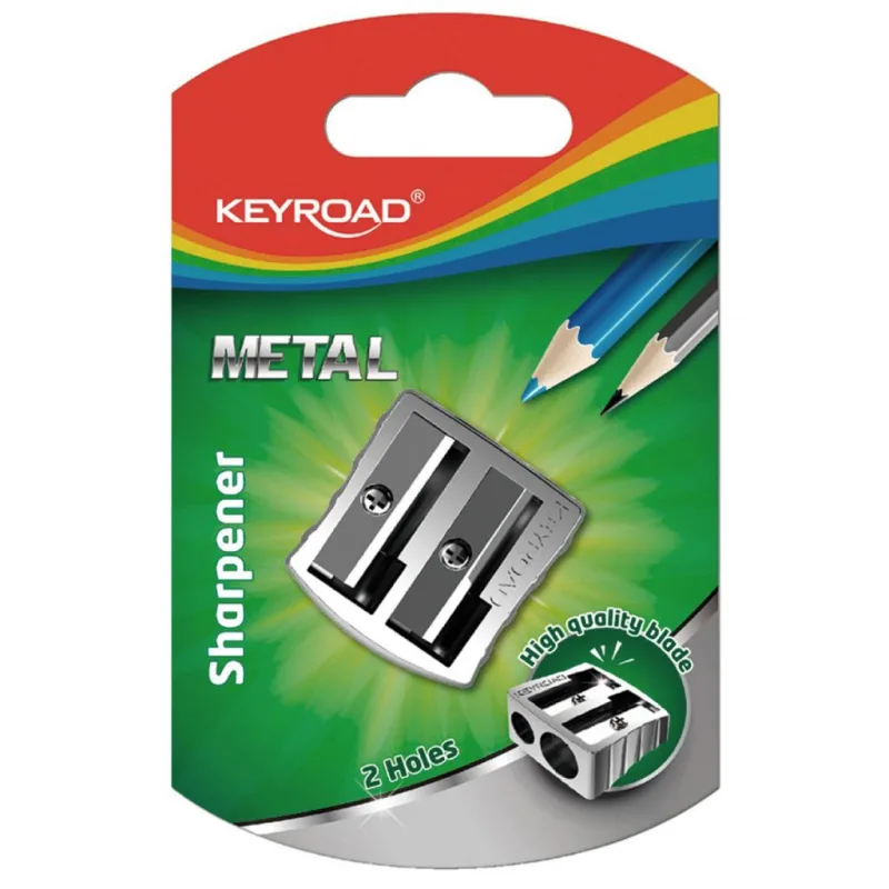 Strúhadlo KEYROAD Metal hliníkové, s dvomi otvormi, blister