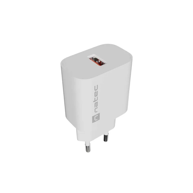Universální nabíječka Natec RIBERA 18W, 1X USB-A, bílá NUC-2392