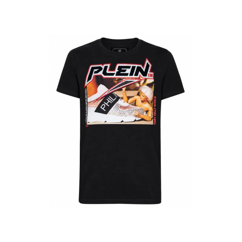 Philipp Plein Tony Kelly Graphic Round Neck T-shirt Black - XL