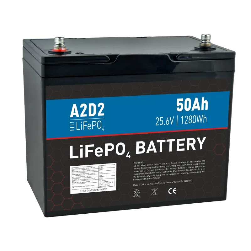 AVACOM A2D2 baterie LiFePO4 25,6V 50Ah M8 LFA2-24V050C10-M8B2