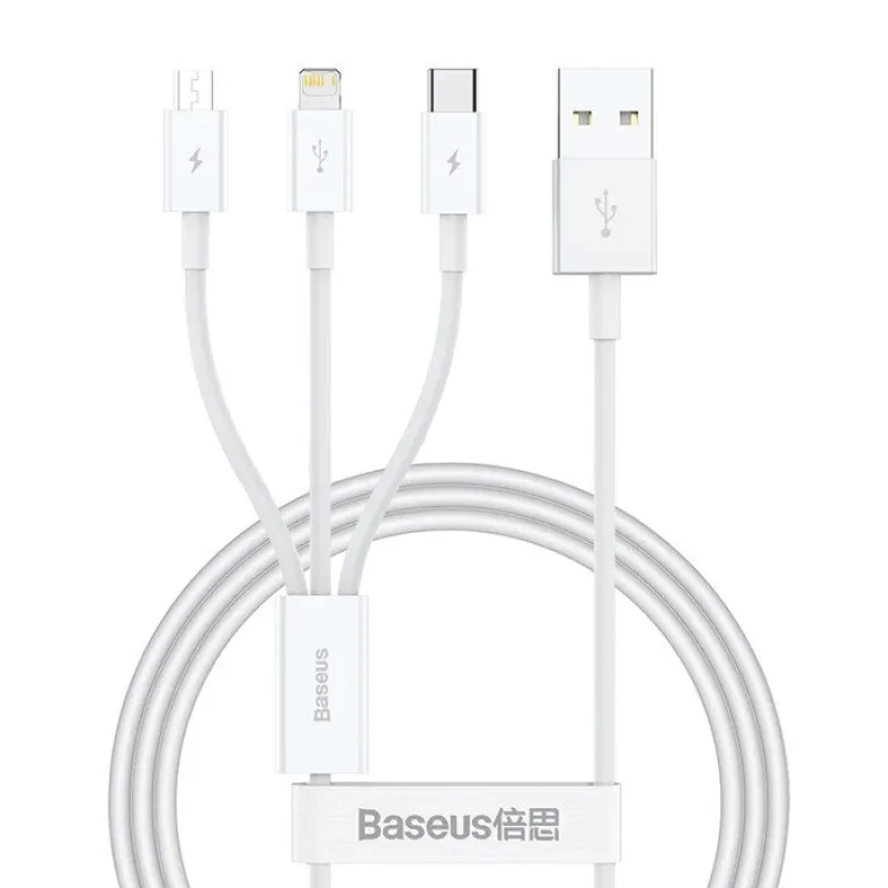 NONAME Baseus Superior Series Fast Charging Datový Kabel USB-A - USB-C/microUSB/Lightning 3.5A 0.5m Stellar 6932172635039