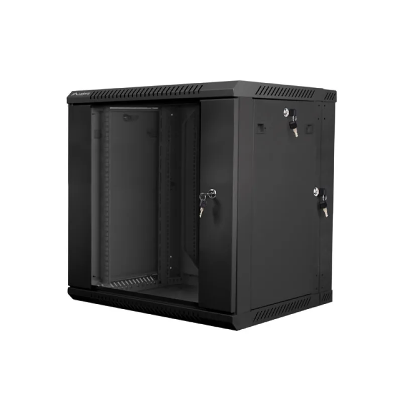 LANBERG RACKOVÁ SKŘÍŇ 19" DVOUDÍLNÁ NÁSTĚNNÁ 12U/600X600 (FLAT PACK) ČERNÁ WF02-6612-10B