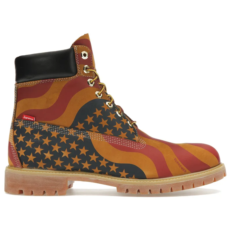 Timberland 6" Boot Supreme Stars & Stripes Wheat American Flag - 44.5