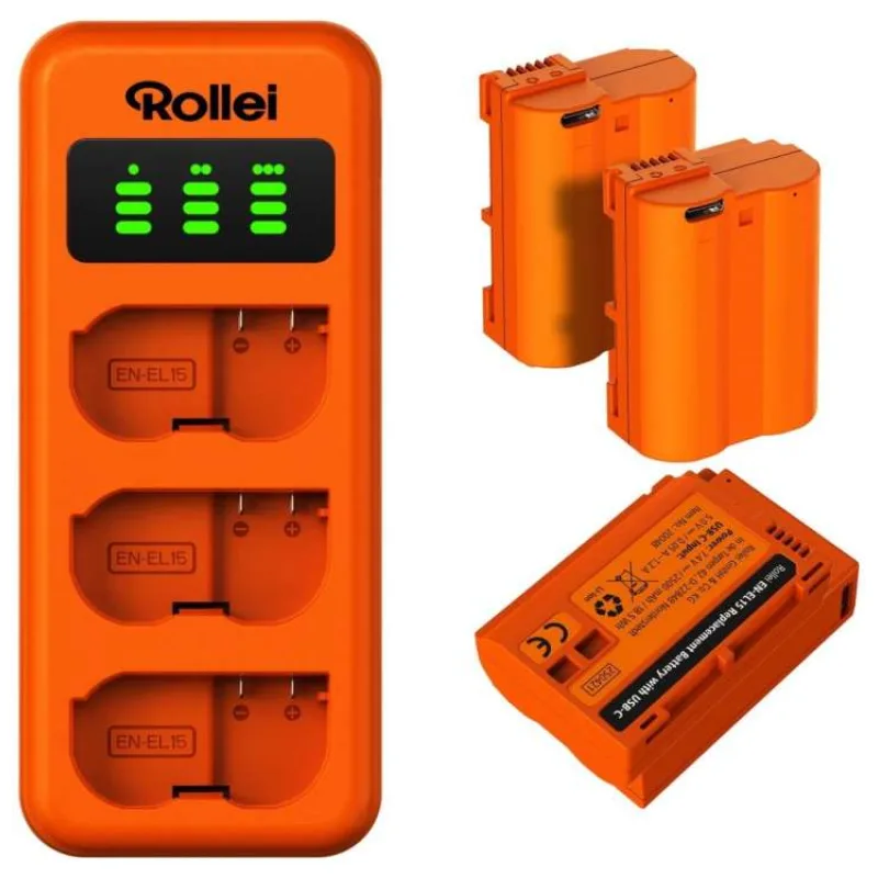 Rollei nabíjecí set EN-EL15/ 3ks baterie a nabíječka (20080)