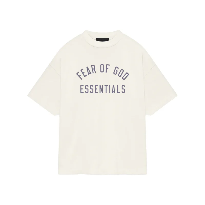 Fear of God Essentials Jersey Crewneck T-Shirt Shell Cream White - XS