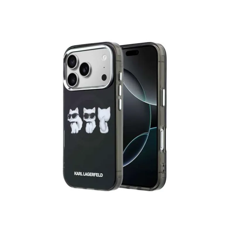 Karl Lagerfeld IML Choupette Trio Watercolor MagSafe kryt iPhone 17 Pro čierny (57983130582)