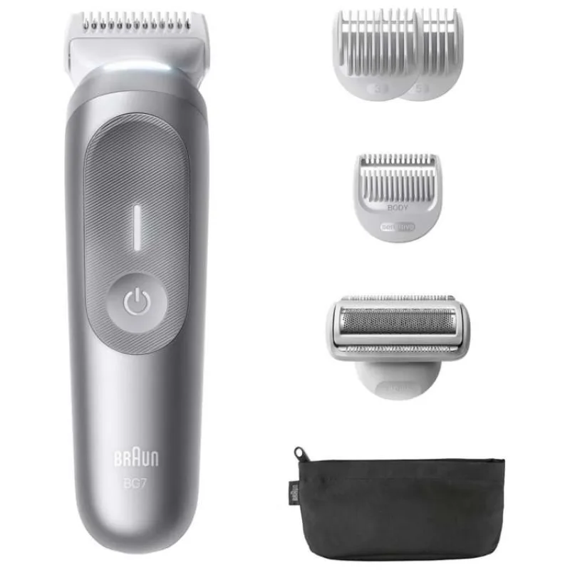 Braun BG7550 tělový zastřihovač, 4 nástavce, 100% omyvatelný, technologie SmoothShave, výdrž 100 min, nerezové čepele (BG7550)