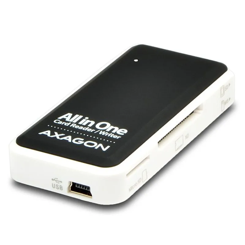 AXAGON CRE-X1, USB-A externá MINI čítačka kariet, 5-slot SD/microSD/MS/CF/xD
