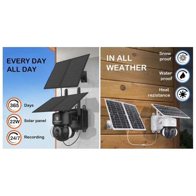 Viking solární outdoorová HD kamera HDs02 4G, černá (VHDS02B)