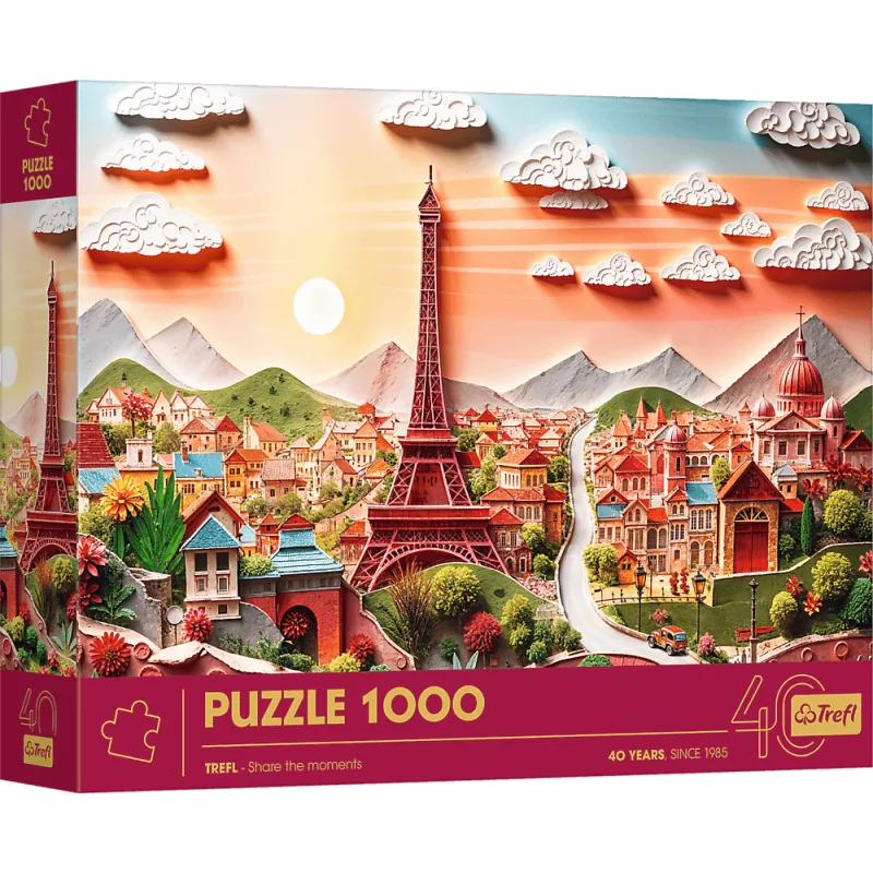 Puzzle Trefl 1000 dielikov Paper Art: Paríž (40. výročie Trefl)