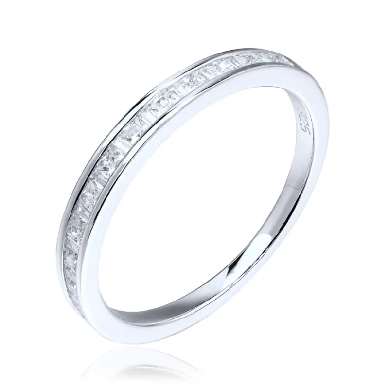 Elegantný strieborný prsteň s bielym zirkónom MINET JMAN0710SR, 60, 1.75 g
