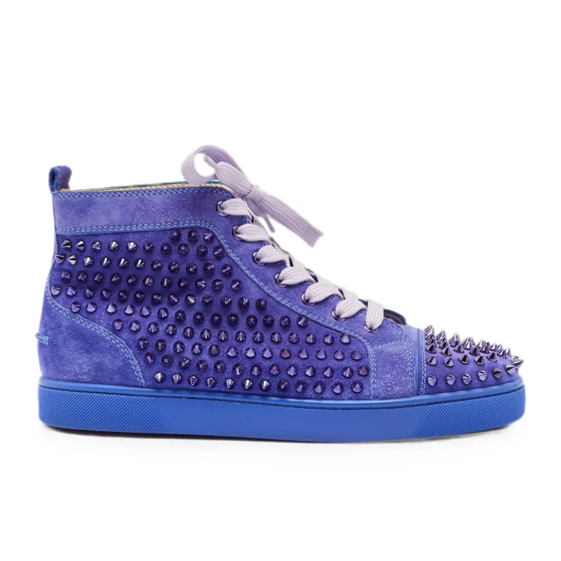 Christian Louboutin Louis Spike Leather Sneakers Purple - 41
