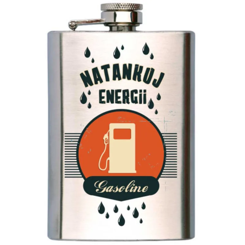 Nerezová placatka 200 ml, Natankuj energii