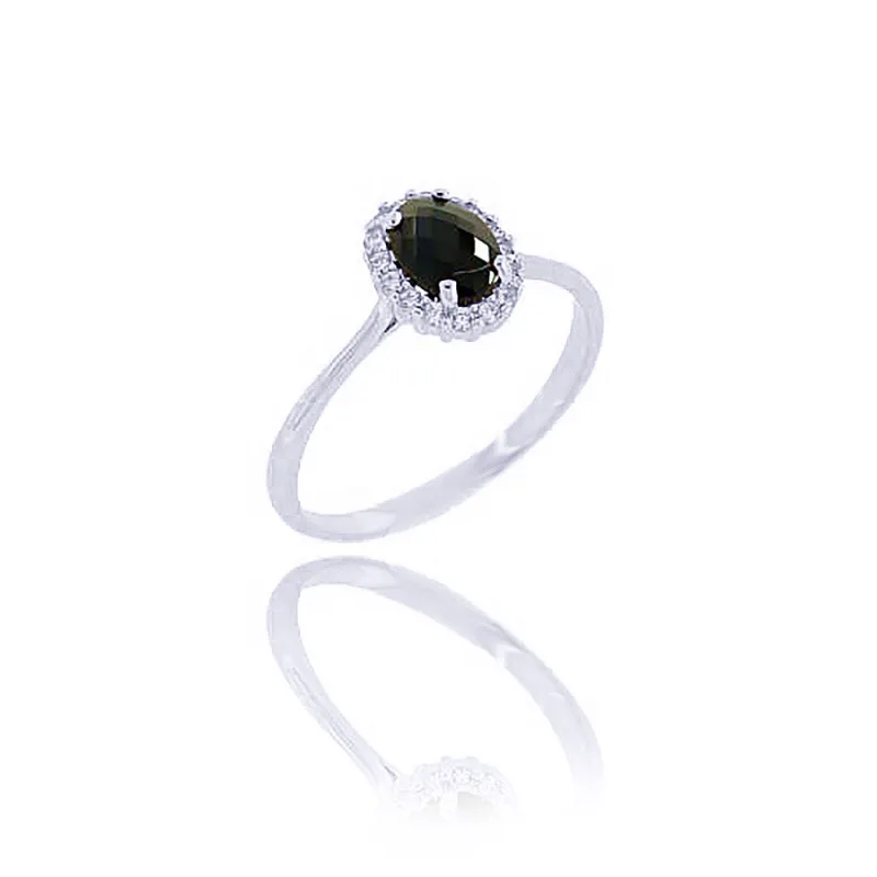 Prsten z bílého zlata ONYX MOISS RAG00339, 56, 2.10 g