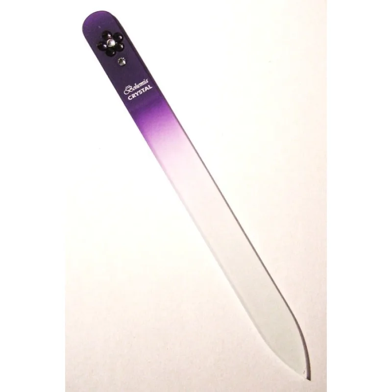 BOHEMIA CRYSTAL Sklenený pilník na nechty Swarovski - 140mm - fialový