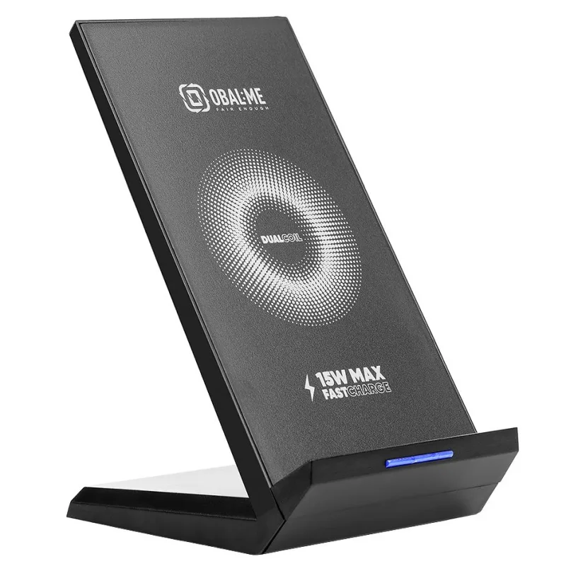 OBAL:ME StandCharger Bezdrátový Nabíjecí Stojánek na Stůl 15W Black 8596311256035