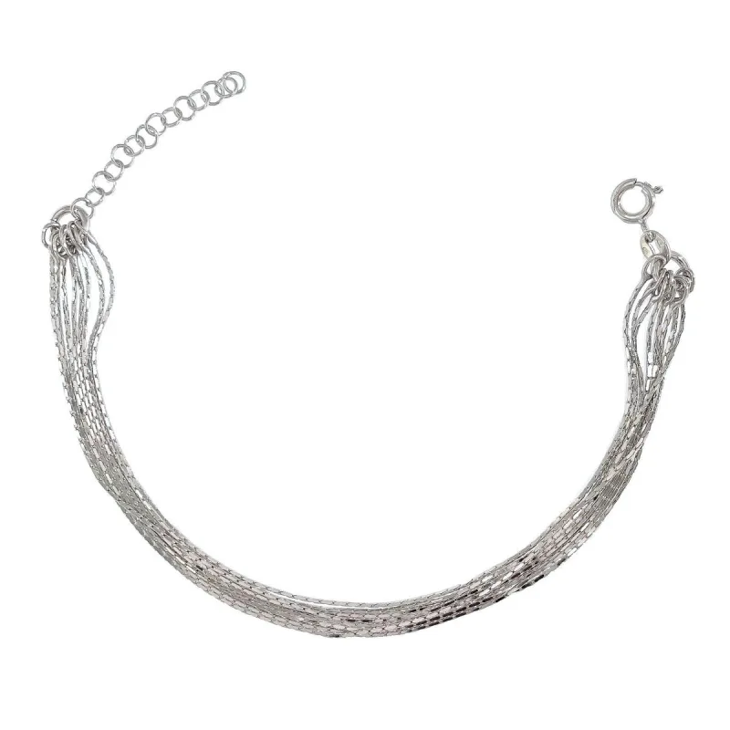Strieborný náramok osempramenný cardano dĺžka náramku 17+3cm